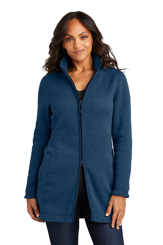 Port Authority® Women's Arc Sweater Fleece Long Jacket - Image 4