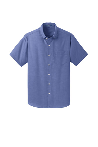 Men's Port Authority® Short Sleeve SuperPro™ Oxford Shirt - Image 2