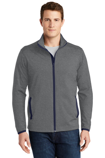 Men's Sport-Tek® Sport-Wick® Stretch Contrast Full-Zip Jacket