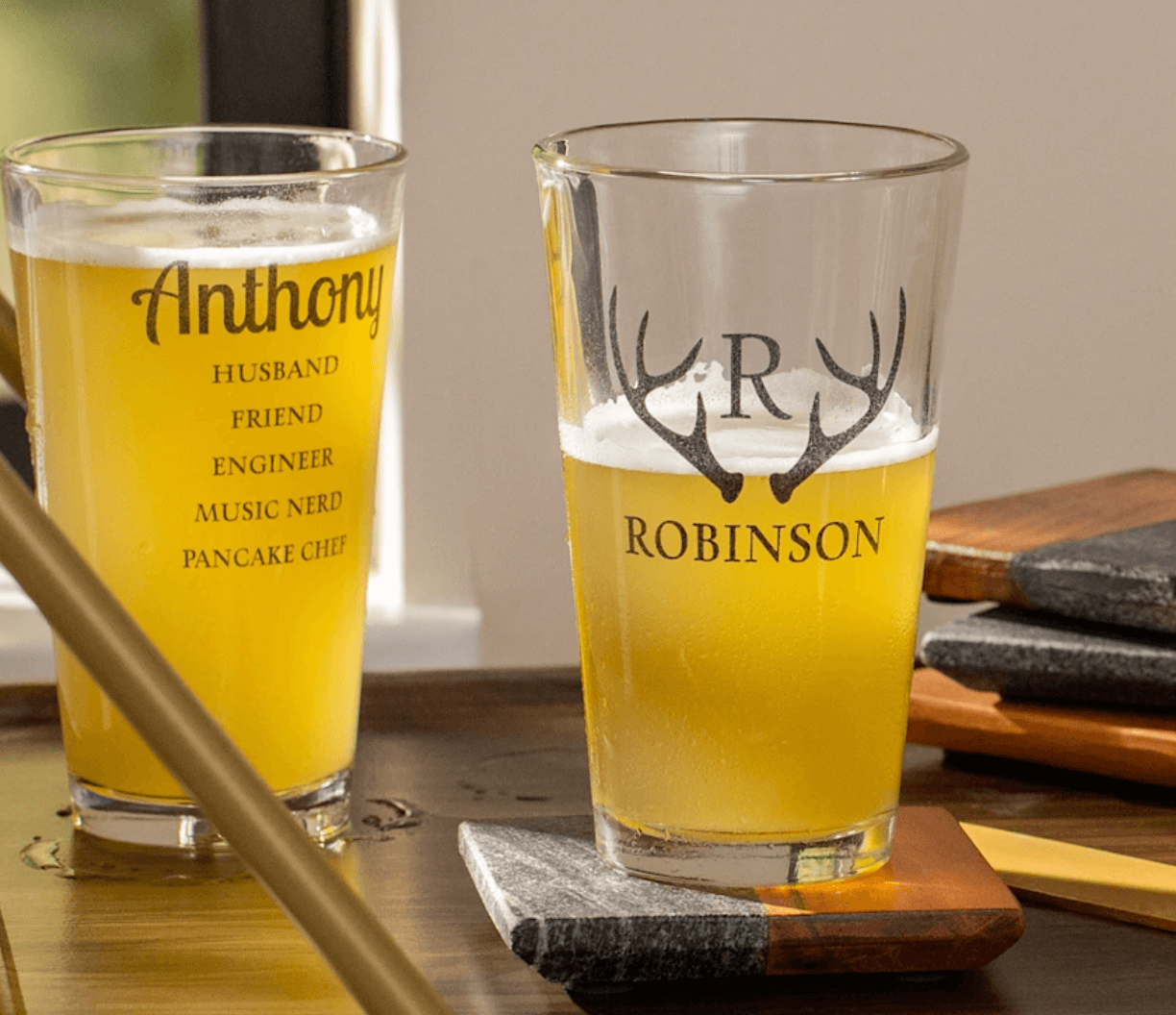 Etched Pint Glass