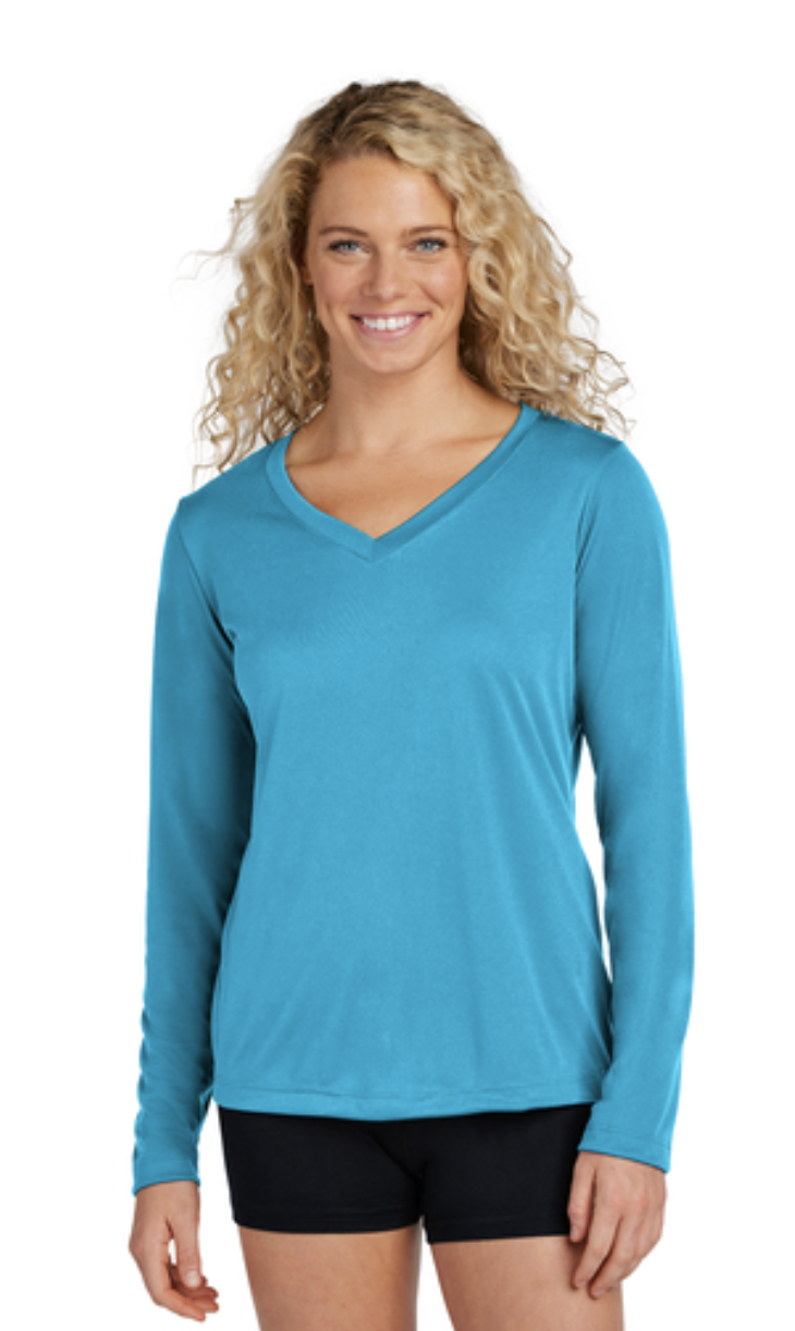 Sport-Tek® Women's Long Sleeve PosiCharge® Competitor™ V-Neck Tee