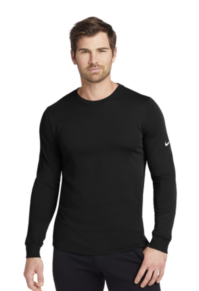 Nike Dri-FIT Men's Cotton/Poly Long Sleeve Tee - Image 4