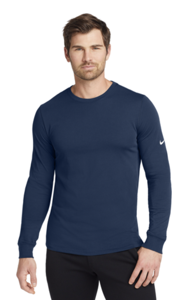 Nike Dri-FIT Men's Cotton/Poly Long Sleeve Tee - Image 5
