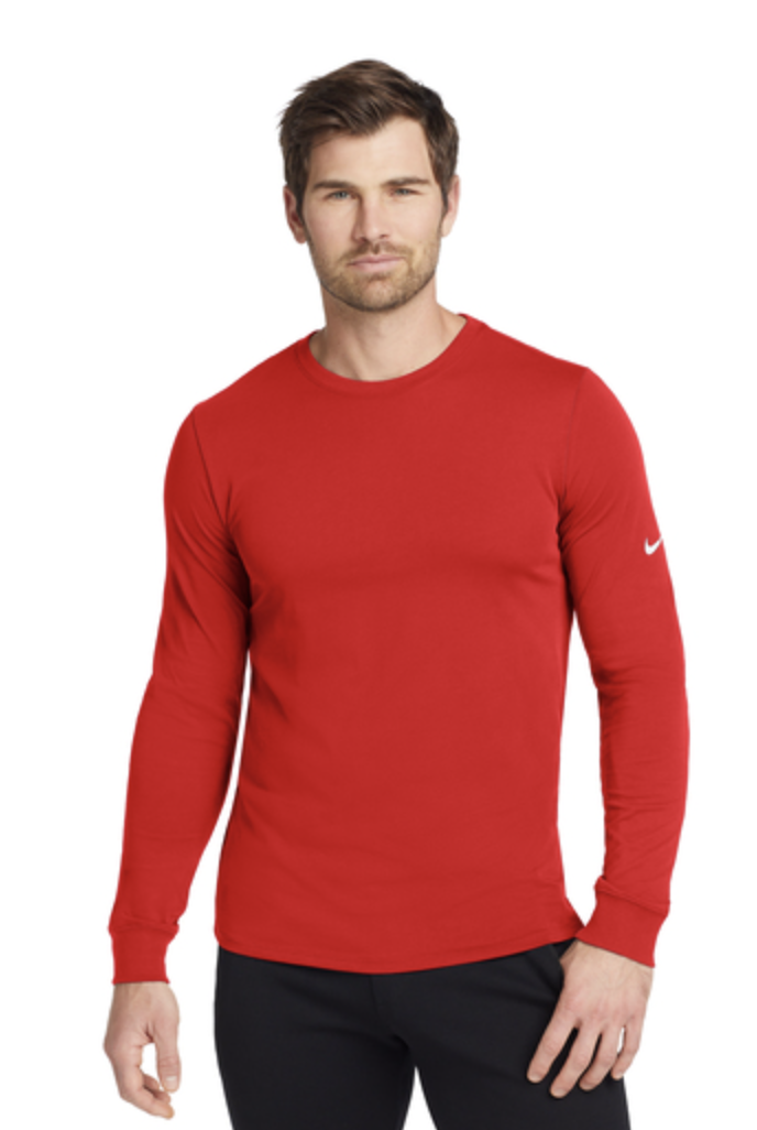 Nike Dri-FIT Men's Cotton/Poly Long Sleeve Tee - Image 6