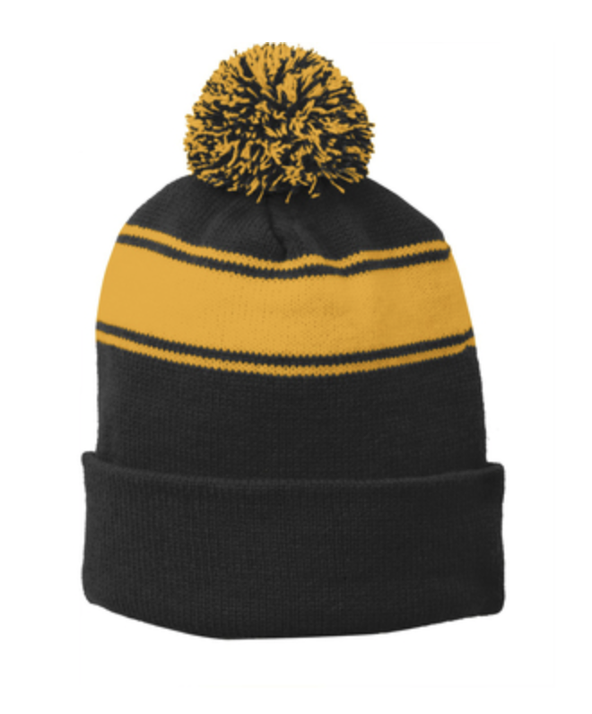 Sport-Tek® Stripe Pom Pom Beanie